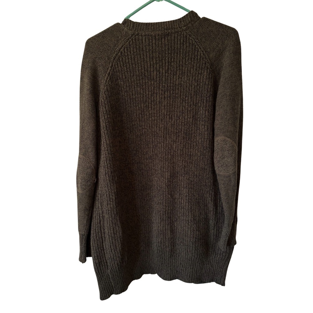 RDI Women's Dark Green Long Sleeve Elbow Patch Cardigan Sweater - Picture 2 of 4